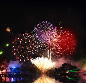 A dazzling display of fireworks at Drayton Manor Resort, Staffordshire